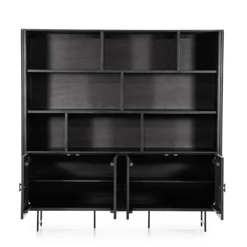 Boekenkast Remi Mangohout en Metaal 200 x 200 cm - Zwart - Afbeelding 11