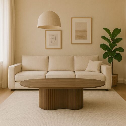 Organische Salontafel Jordy Mangohout Bruin - 130 x 70cm - Afbeelding 2