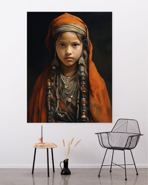 Wandkleed Traditional Girl  - zelf samenstellen