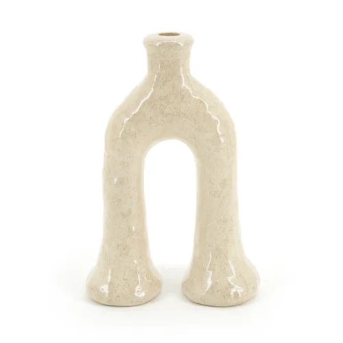 Kaarshouder Blix beige - 28 cm hoog