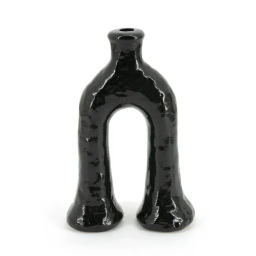 Kaarshouder Blix zwart - 28 cm hoog