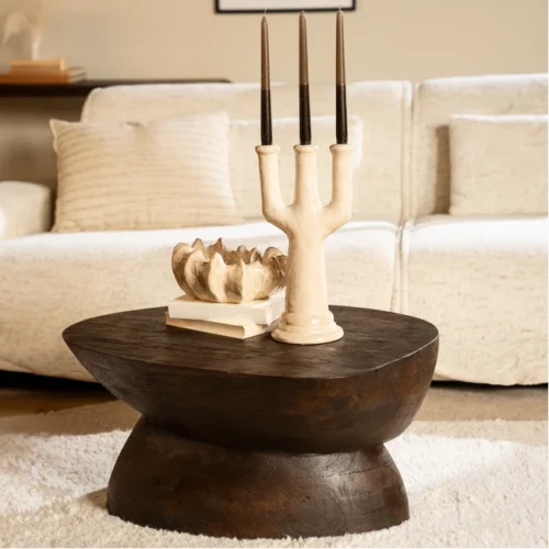 Kaarshouder Blix beige - 38 cm hoog - Afbeelding 2