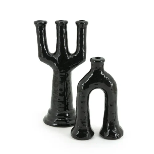 Kaarshouder Blix zwart - 38 cm hoog - Afbeelding 4