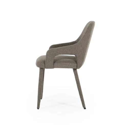 Eetkamerstoel Fika Bouclé - kleur Bruin - Afbeelding 7
