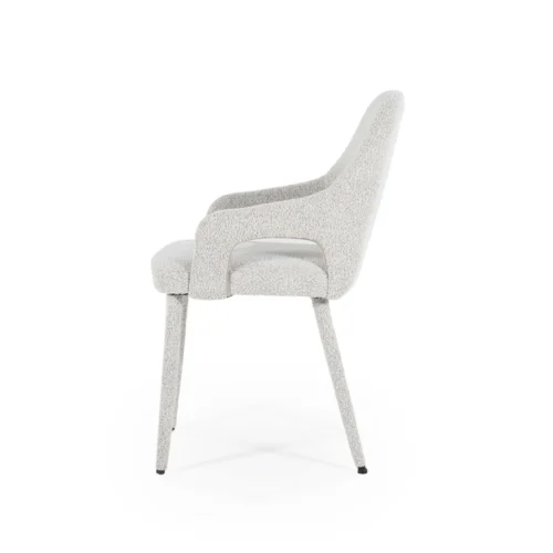 Eetkamerstoel Fika Bouclé - kleur Beige - Afbeelding 2