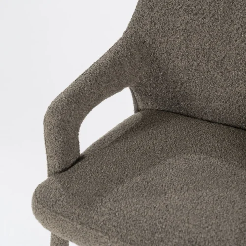 Eetkamerstoel Fika Bouclé - kleur Bruin - Afbeelding 6