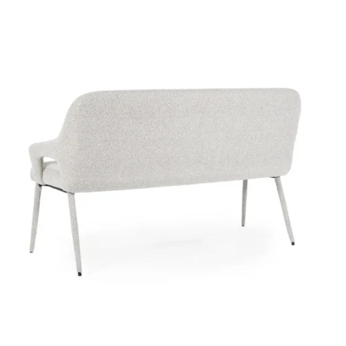 Eetkamerbank Fika Bouclé - kleur Beige - Afbeelding 3