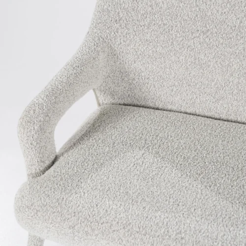 Eetkamerbank Fika Bouclé - kleur Beige - Afbeelding 6