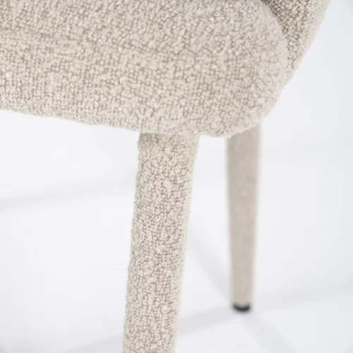 Eetkamerstoel Fika Bouclé - kleur Taupe - Afbeelding 6