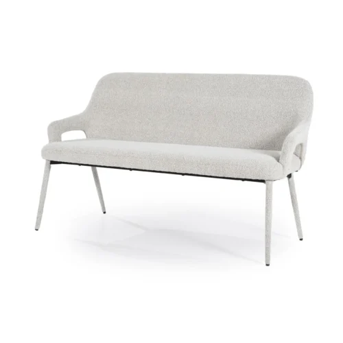 Eetkamerbank Fika Bouclé - kleur Beige - Afbeelding 2