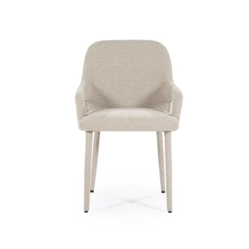 Eetkamerstoel Fika Bouclé - kleur Taupe - Afbeelding 8