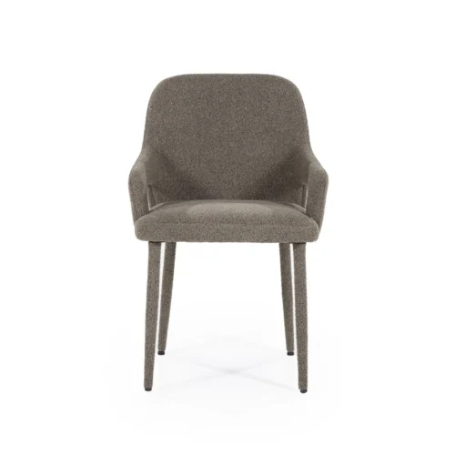 Eetkamerstoel Fika Bouclé - kleur Bruin - Afbeelding 2
