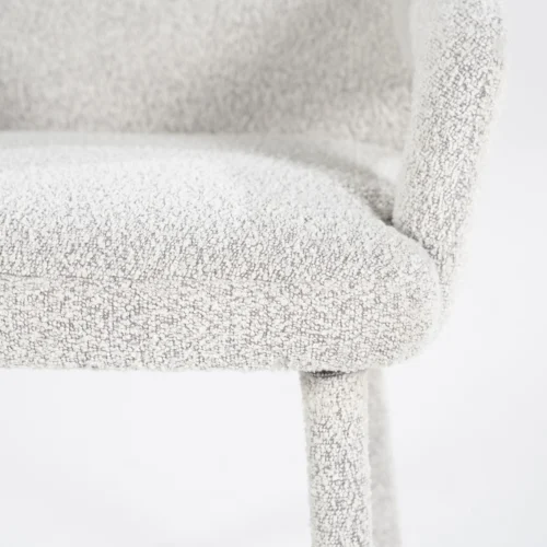 Eetkamerstoel Fika Bouclé - kleur Beige - Afbeelding 4
