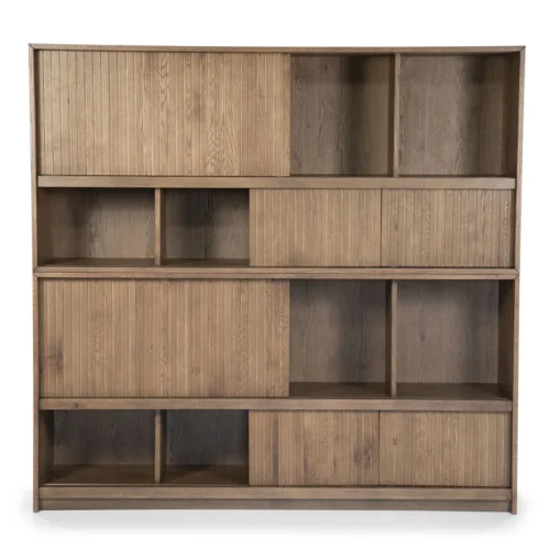 Boekenkast Milo Eikenhout en Eiken fineer 180 x 173 cm - Bruin