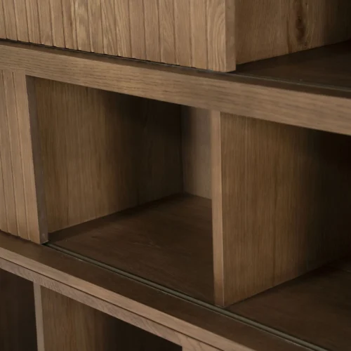 Boekenkast Milo Eikenhout en Eiken fineer 180 x 173 cm - Bruin - Afbeelding 4