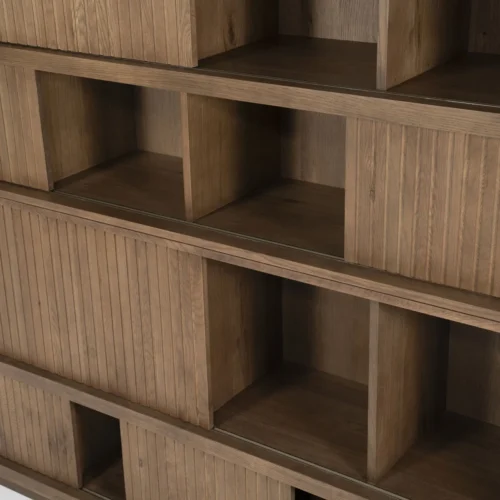 Boekenkast Milo Eikenhout en Eiken fineer 180 x 173 cm - Bruin - Afbeelding 5