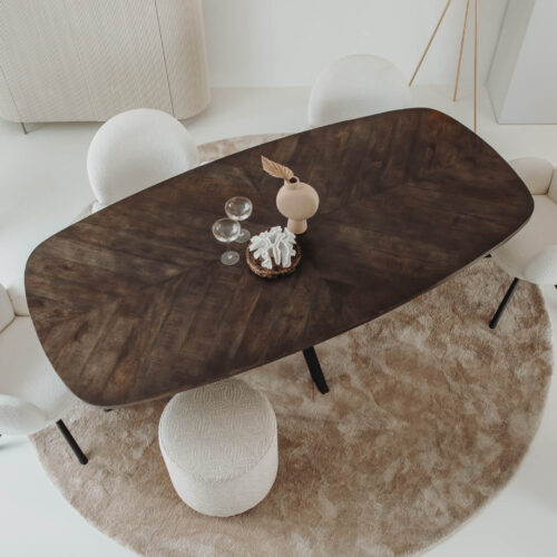 Eettafel Silvi Deens ovaal Mangohout Bruin - 220cm