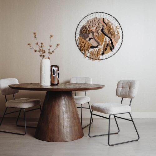 Ronde Eettafel Premana Mangohout Bruin - 130cm - Afbeelding 3
