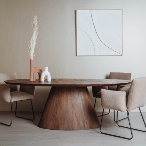 Ovale Eettafel Premana Mangohout Bruin - 220cm - Afbeelding 3