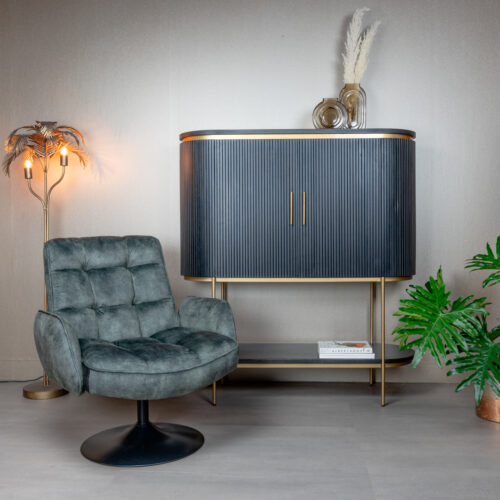 Draaibare Fauteuil Tropea Velvet - Donker groen - Afbeelding 3