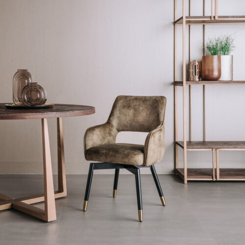 Draaibare Eetkamerstoel Lenno Velvet - Groen - Afbeelding 3