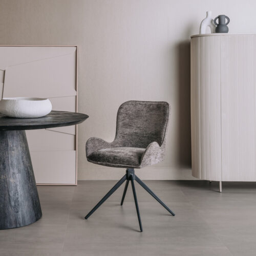 Draaibare Eetkamerstoel Sora Chenille - Taupe
