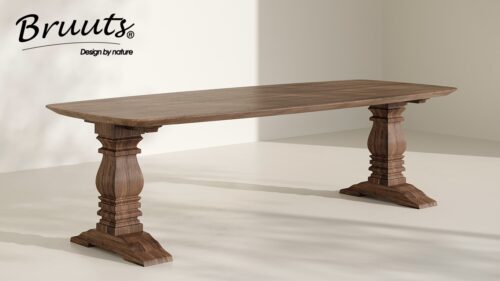 Deens Ovaal Verjongde Rand - Elmwood - Kloosterpoot Hout - Walnut - Afbeelding 2
