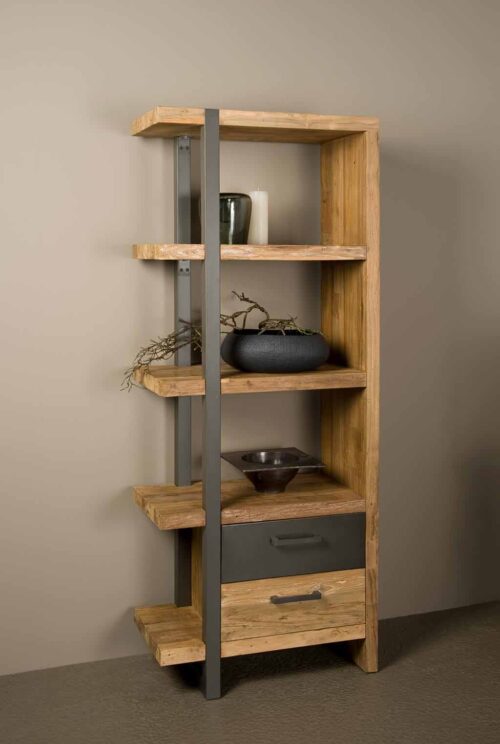 Boekenkast Lucca Teakhout 190x78cm (links) - Afbeelding 3