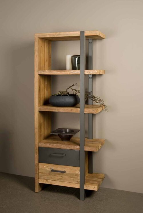 Boekenkast Lucca Teakhout 190x78cm (rechts) - Afbeelding 3