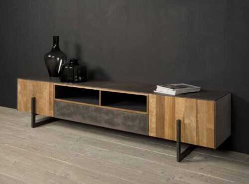 TV-meubel Ora Gerecycled Teak 222 cm - Afbeelding 4