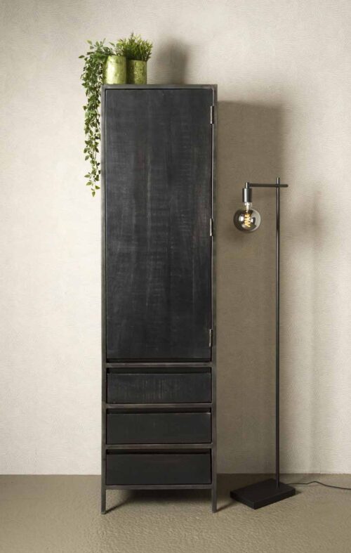 Opbergkast Paterno 190 x 50 cm - Zwart - Afbeelding 3