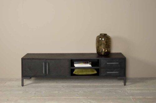 TV-meubel Ziano Visgraat 185 cm - Zwart - Afbeelding 4