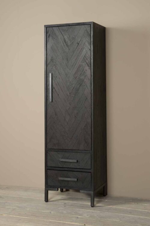 Opbergkast Ziano Visgraat 190 x 55 cm - Zwart (rechts) - Afbeelding 3