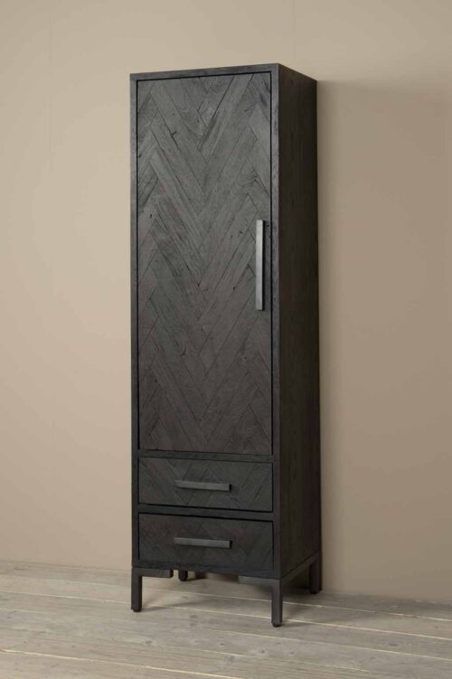Opbergkast Ziano Visgraat 190 x 55 cm - Zwart (links) - Afbeelding 4