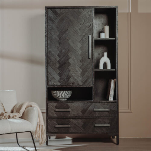 Opbergkast Ziano Visgraat 190 x 100 cm - Zwart - Afbeelding 3