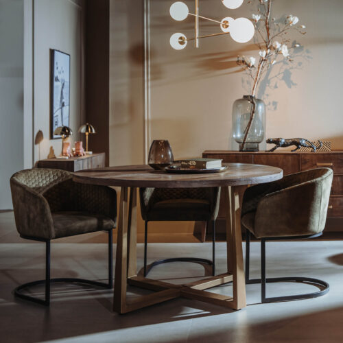 Ronde Eettafel Belvedere Mangohout 130 cm - Afbeelding 3