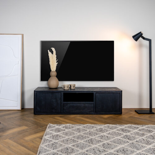 TV-meubel Tenna Zwart - 150 cm - Afbeelding 5