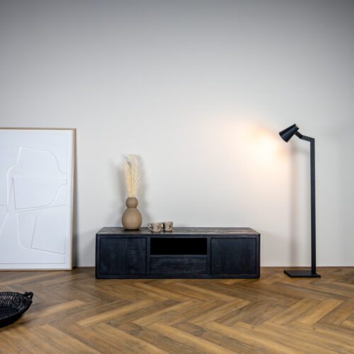 TV-meubel Tenna Zwart - 150 cm - Afbeelding 6
