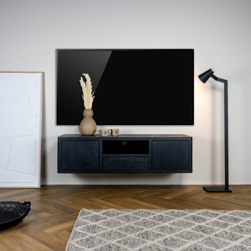 TV-meubel Tenna Zwart - 150 cm - Afbeelding 4