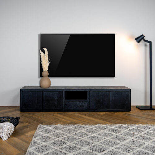 TV-meubel Tenna Zwart - 200 cm - Afbeelding 5