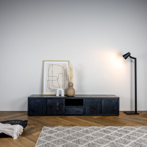 TV-meubel Tenna Zwart - 200 cm - Afbeelding 6