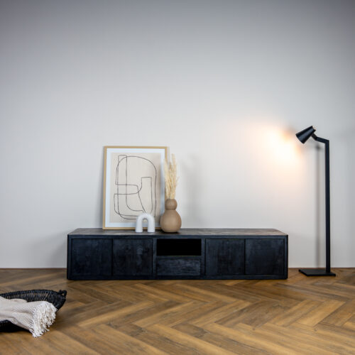 TV-meubel Tenna Zwart - 200 cm - Afbeelding 7