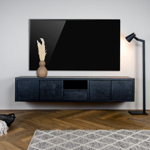 TV-meubel Tenna Zwart - 200 cm - Afbeelding 4