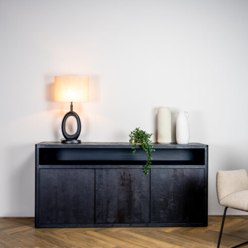 Dressoir Tenna Mangohout Zwart - 180 cm - Afbeelding 3