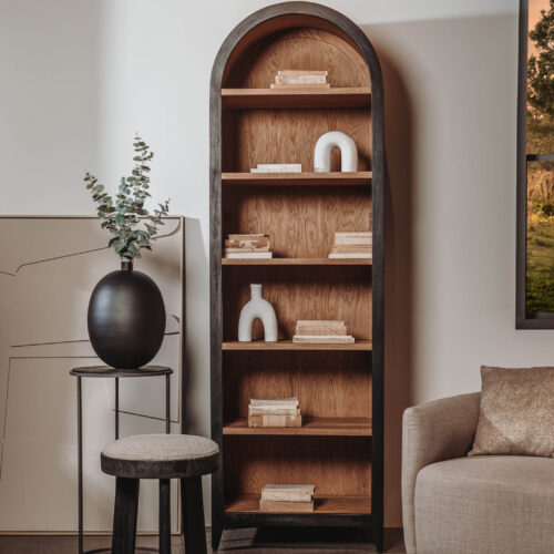Wandkast Rotondi Mangohout 220 x 70 cm - Zwart - Afbeelding 3