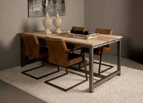 Industiële Eettafel Venetië Teak 220 cm - Afbeelding 3