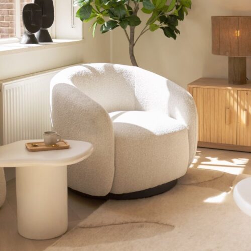 Draaifauteuil Belfast Bouclé - Ivory