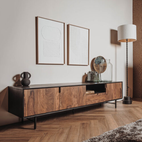 TV-meubel Taviano Sheesham- en mangohout 200 cm - Afbeelding 3