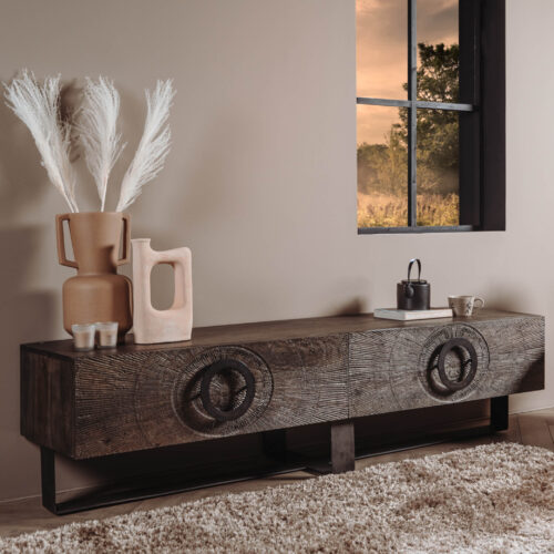 TV-meubel Padua Mangohout 200 cm - Afbeelding 3