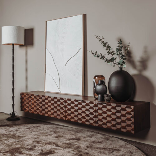 Hangend TV-meubel Paola Mangohout 150 cm - Afbeelding 3